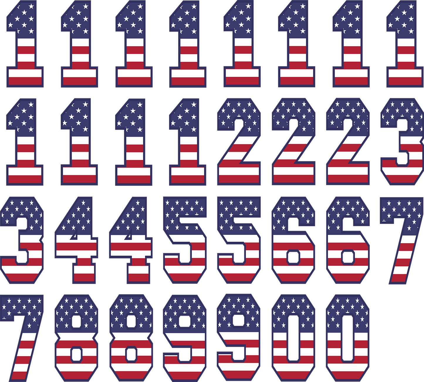 Number Kits American Flag