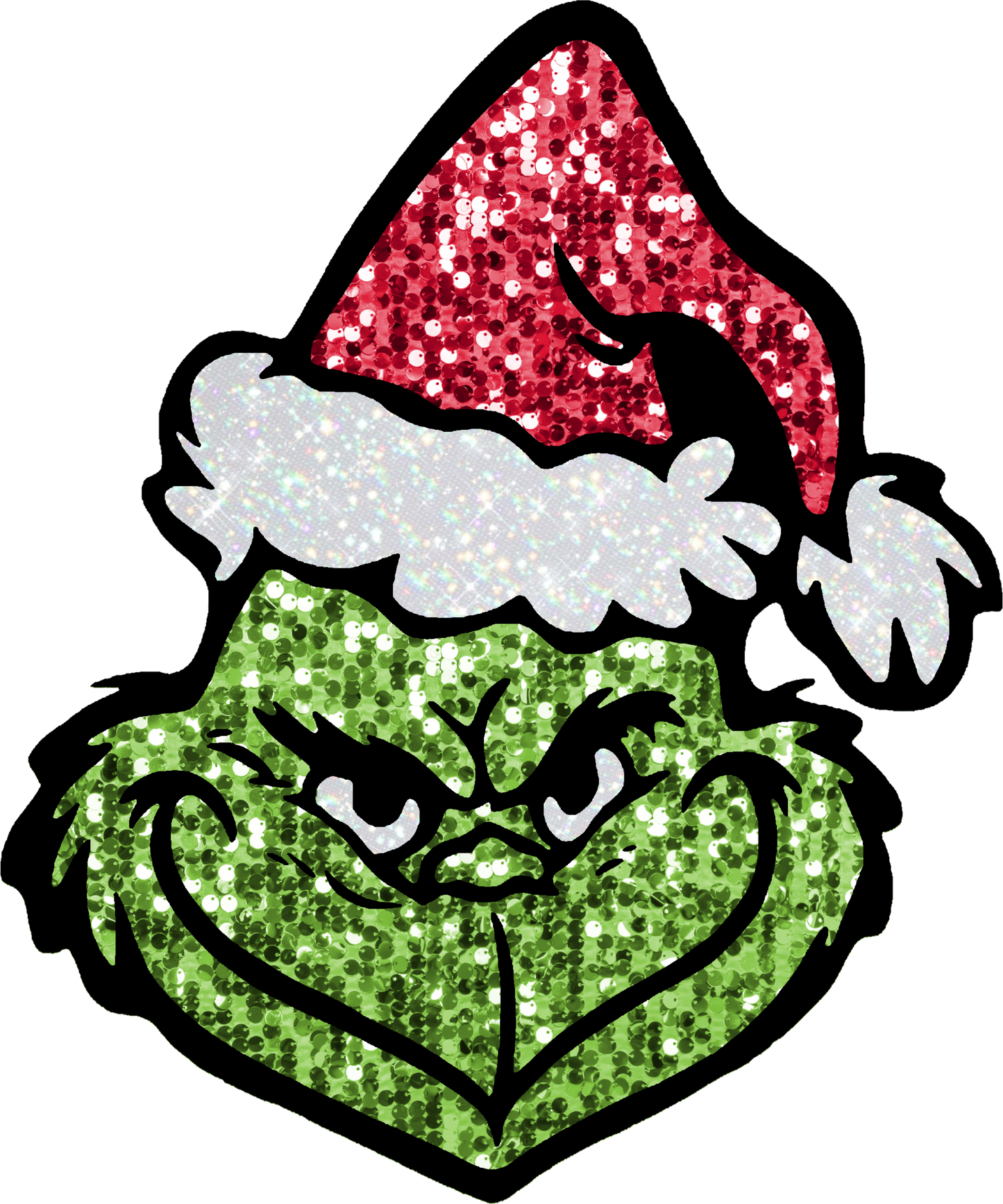 CH55 SPARKLY GRINCH FACE