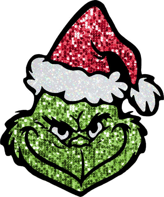 CH55 SPARKLY GRINCH FACE
