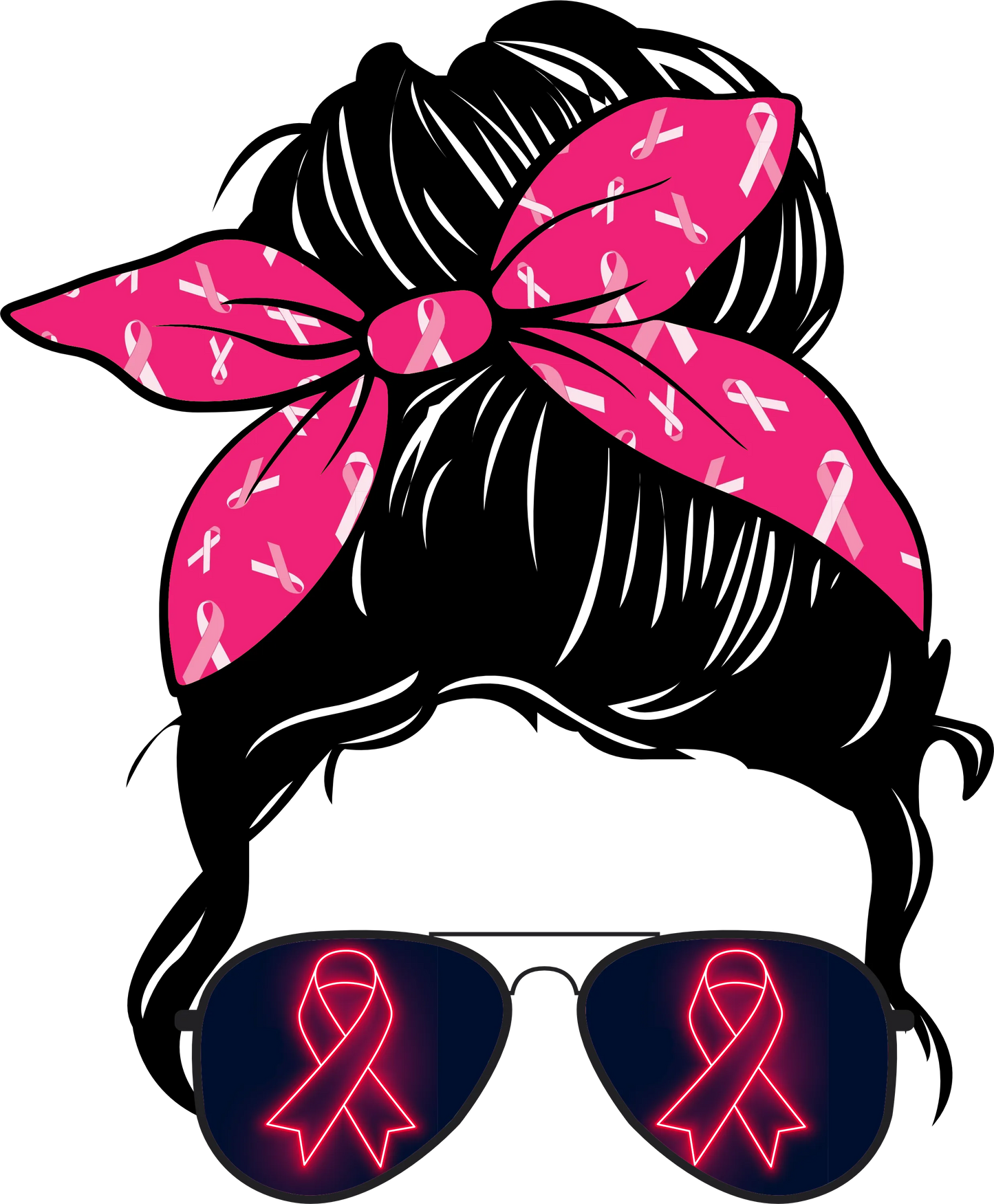 BC7 - BUN LADY WITH RIBBONS, DTF Transfer, Apparel & Accessories, Ace DTF