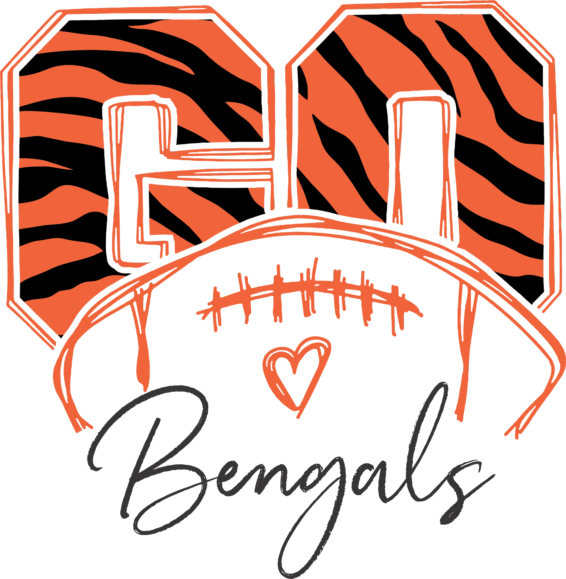 CB15 - "Go Bengals" DTF Transfer, DTF Transfer, Apparel & Accessories, Ace DTF