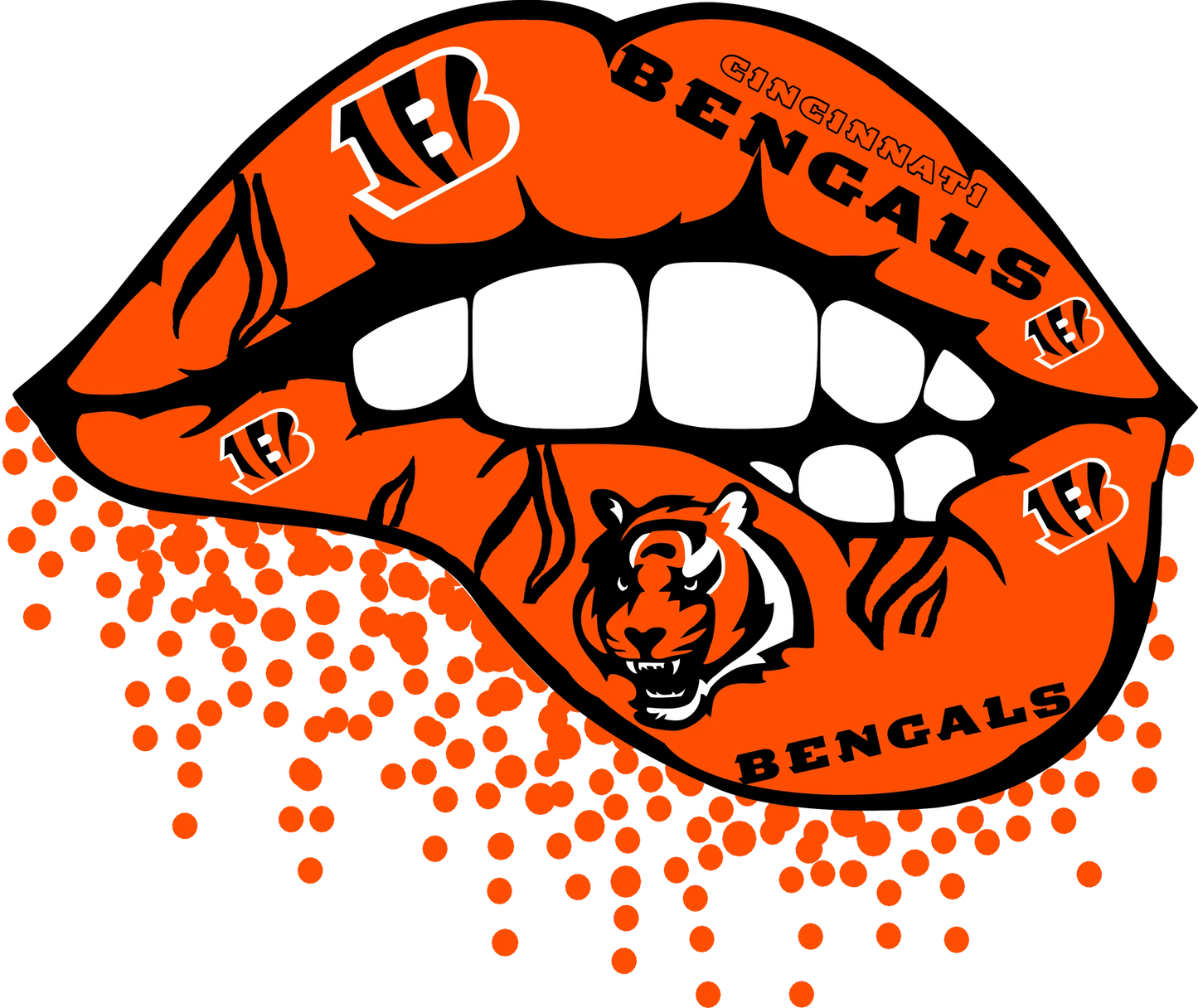 CB4 - "Bengals Lips" DTF Transfer, DTF Transfer, Apparel & Accessories, Ace DTF