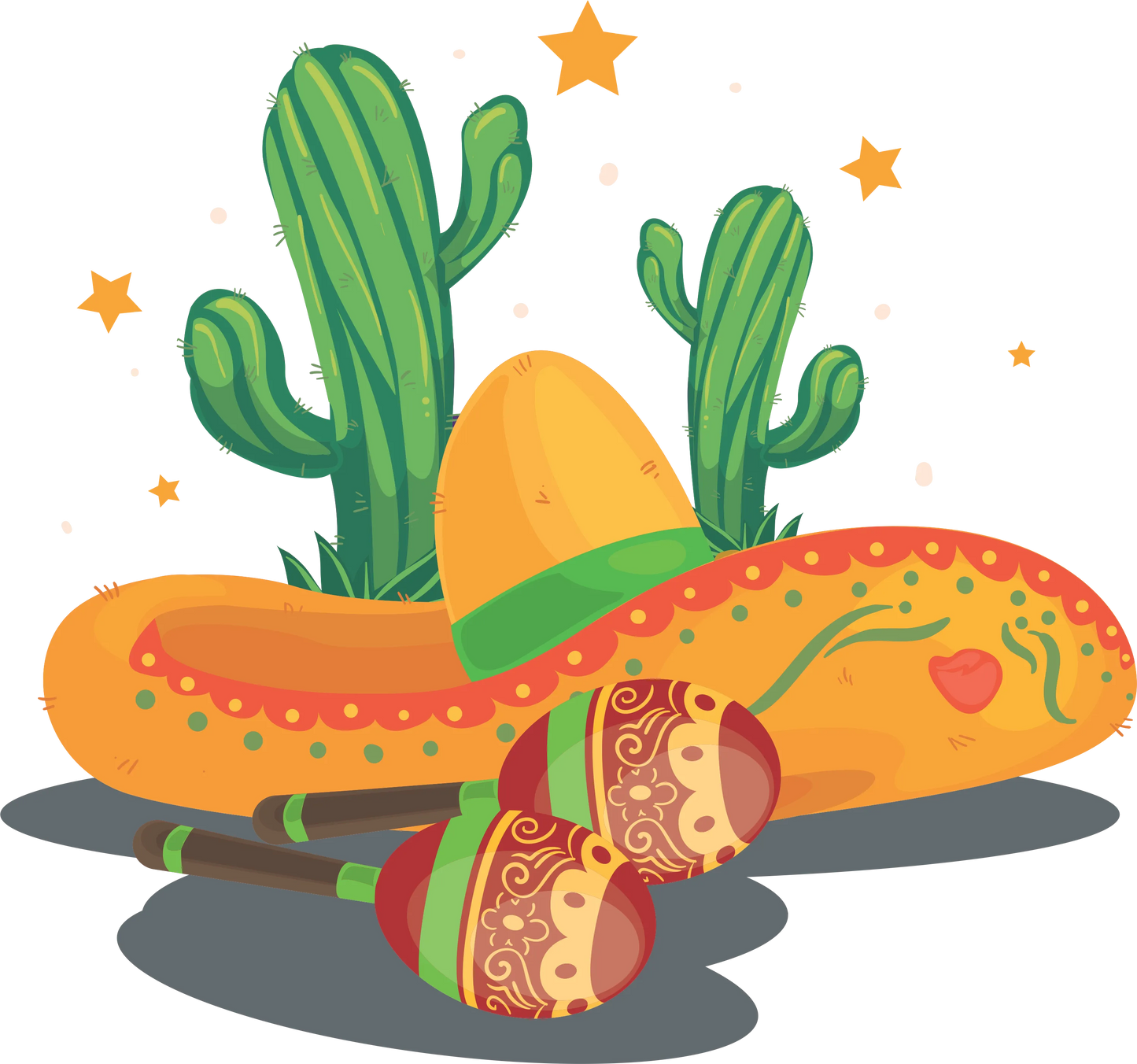 CDM12 - "Sombrero, Cactus, & Maracas" DTF Transfer, DTF Transfer, Apparel & Accessories, Ace DTF