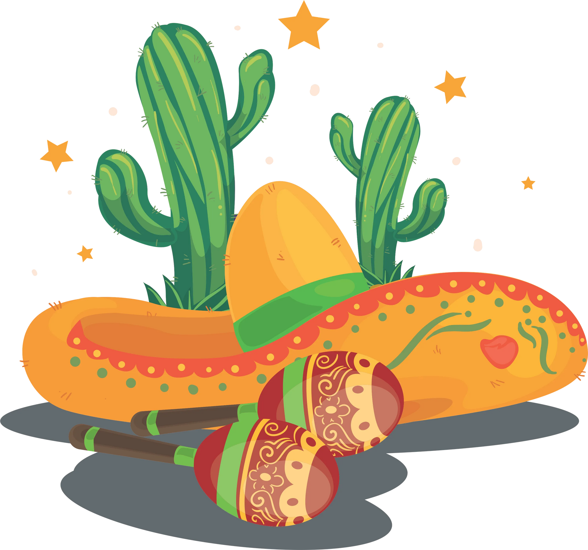 CDM12 - "Sombrero, Cactus, & Maracas" DTF Transfer, DTF Transfer, Apparel & Accessories, Ace DTF