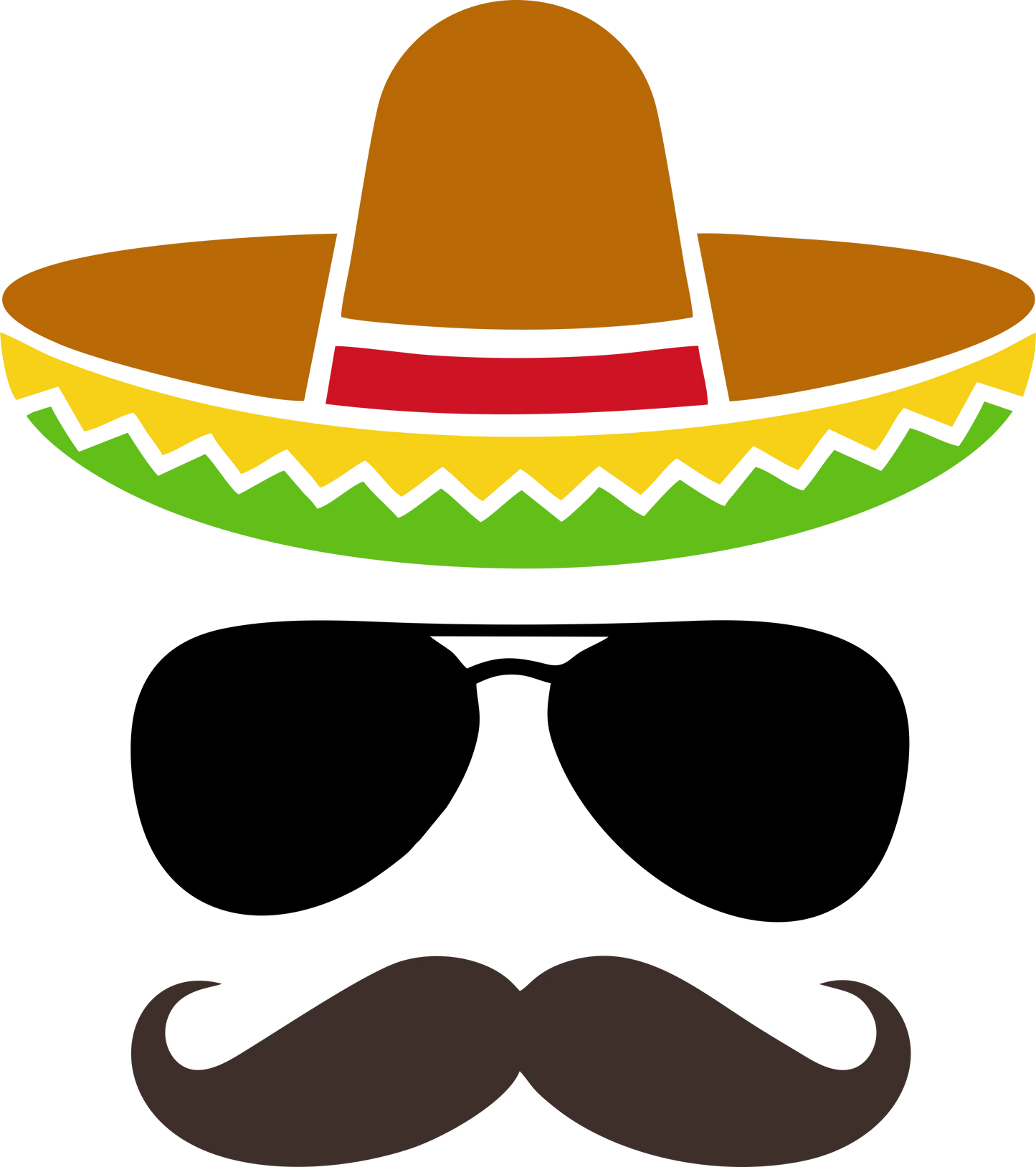 CDM4 - "Cool Cinco de Mayo w/ Mustache" DTF Transfer, DTF Transfer, Apparel & Accessories, Ace DTF
