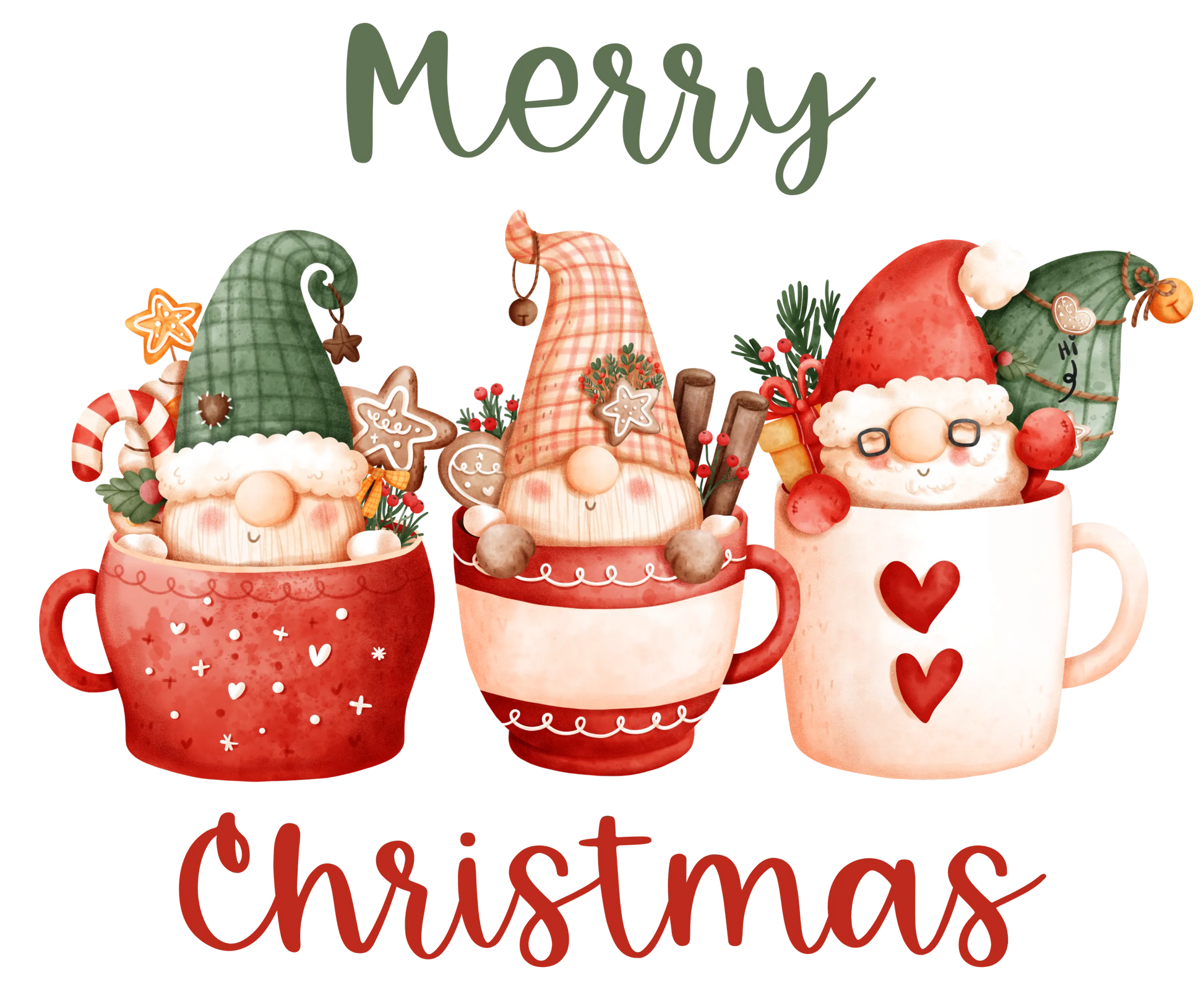 CH10 MERRY CHRISTMAS GNOMES, DTF Transfer, Apparel & Accessories, Ace DTF
