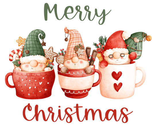 CH10 MERRY CHRISTMAS GNOMES, DTF Transfer, Apparel & Accessories, Ace DTF