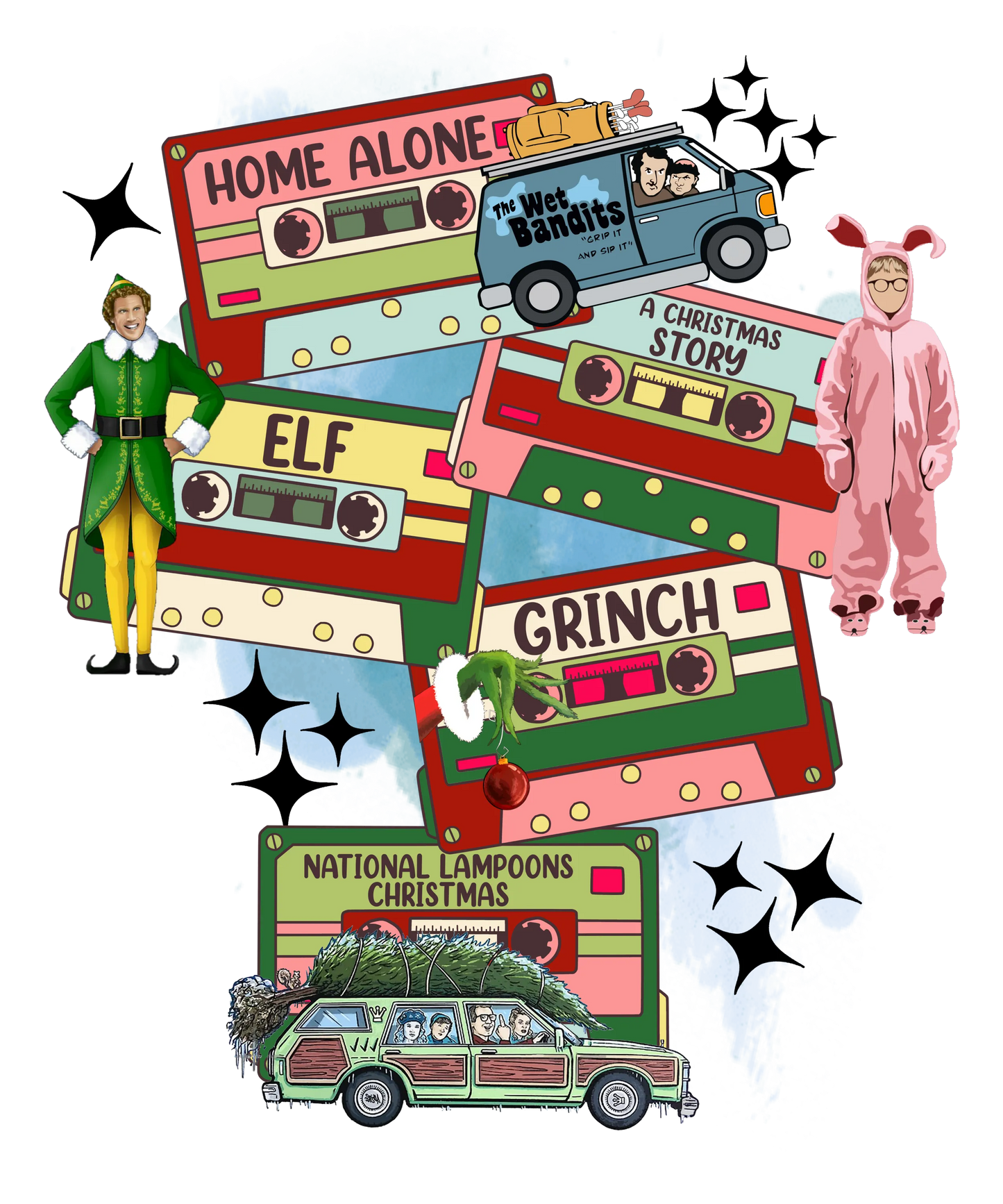 CH15 CHRISTMAS CASSETTES, DTF Transfer, Apparel & Accessories, Ace DTF