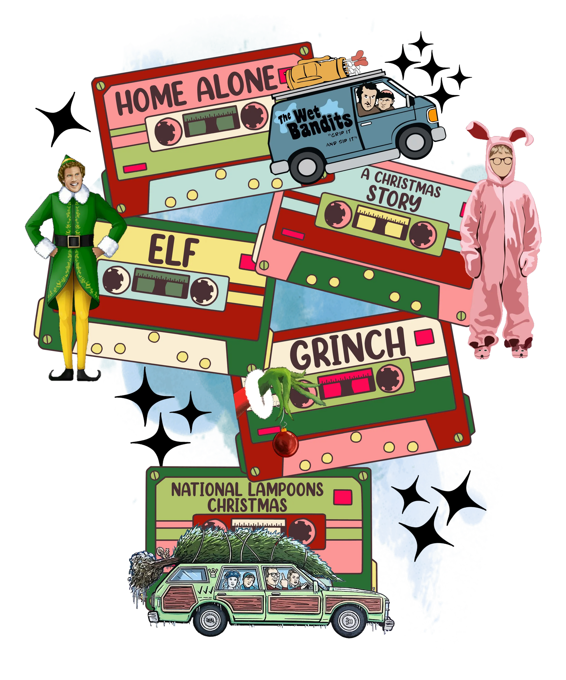 CH15 CHRISTMAS CASSETTES, DTF Transfer, Apparel & Accessories, Ace DTF