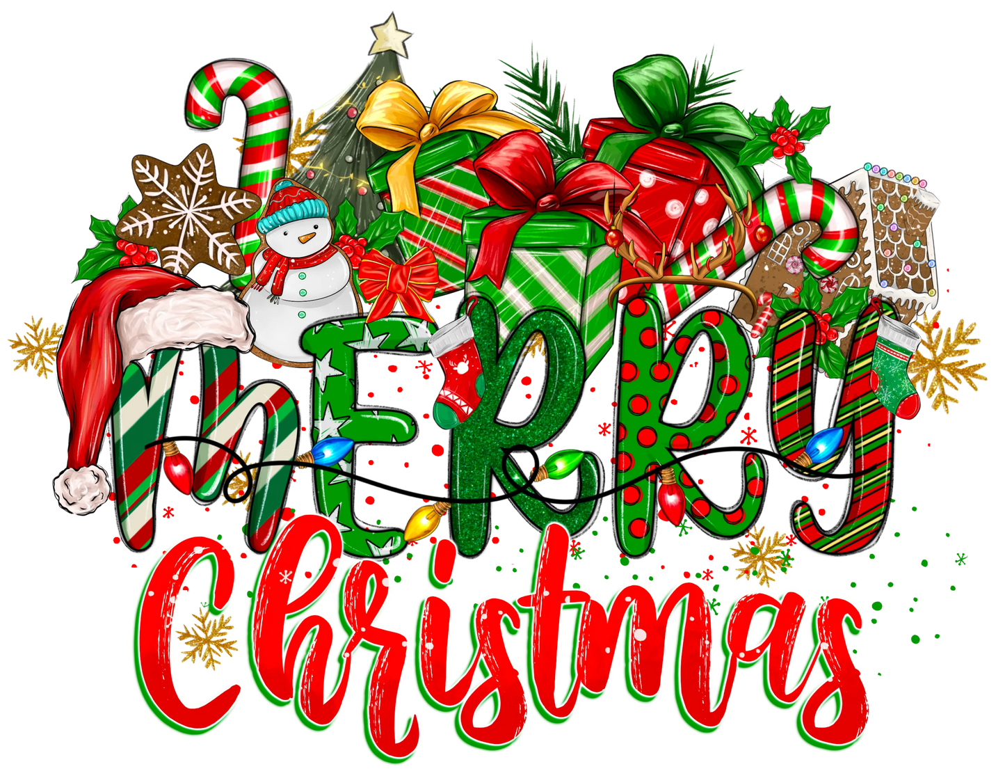 CH25 MERRY CHRISTMAS, DTF Transfer, Apparel & Accessories, Ace DTF