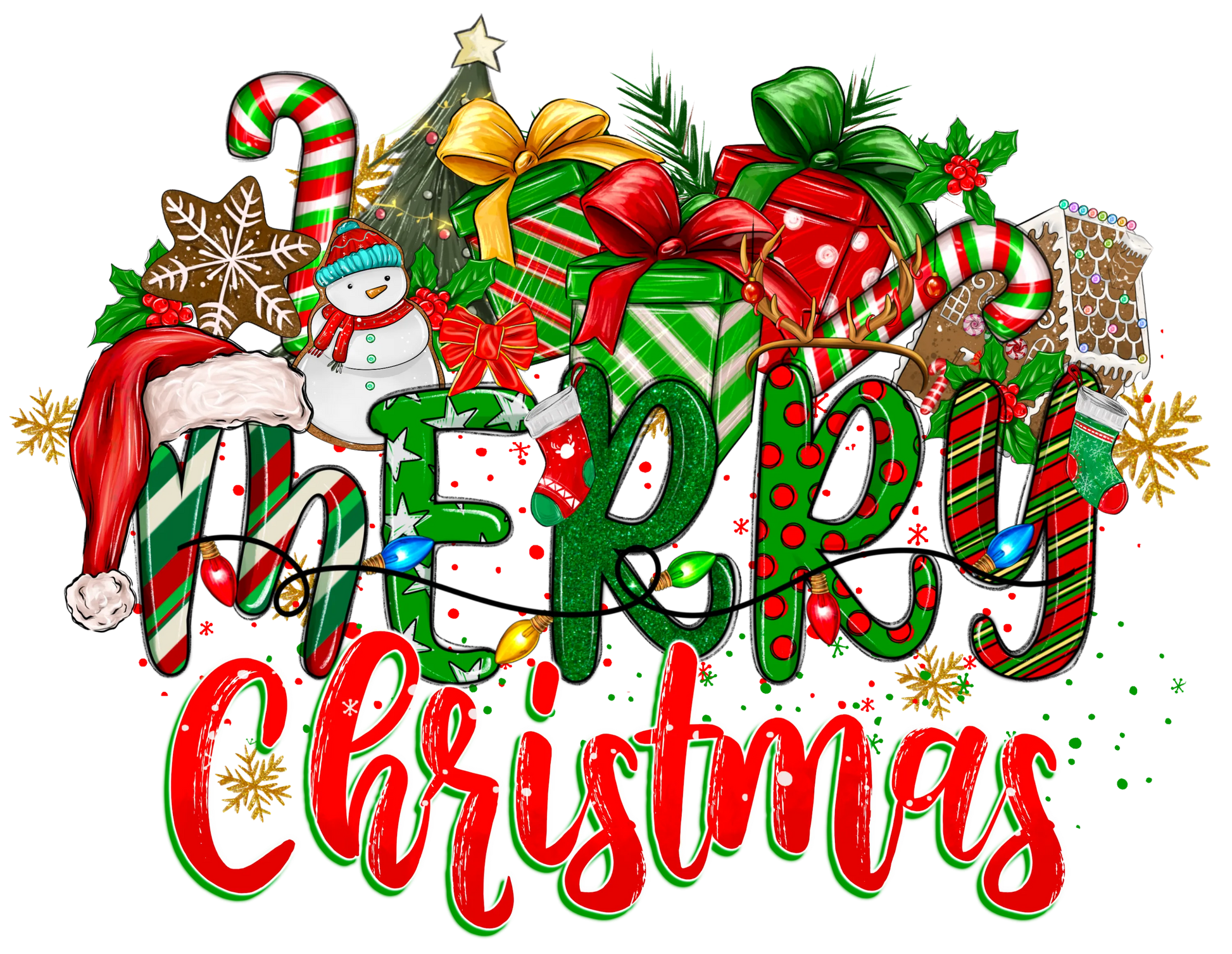 CH25 MERRY CHRISTMAS, DTF Transfer, Apparel & Accessories, Ace DTF