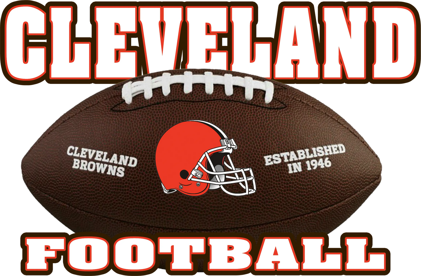 CLB12 - Cleveland w/ Football, DTF Transfer, Apparel & Accessories, Ace DTF