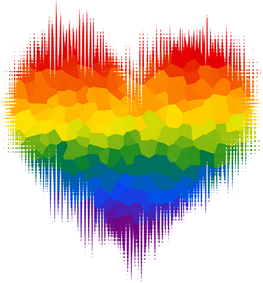 PM 17  - "Glitch Rainbow Heart" DTF Transfer, DTF Transfer, Apparel & Accessories, Ace DTF