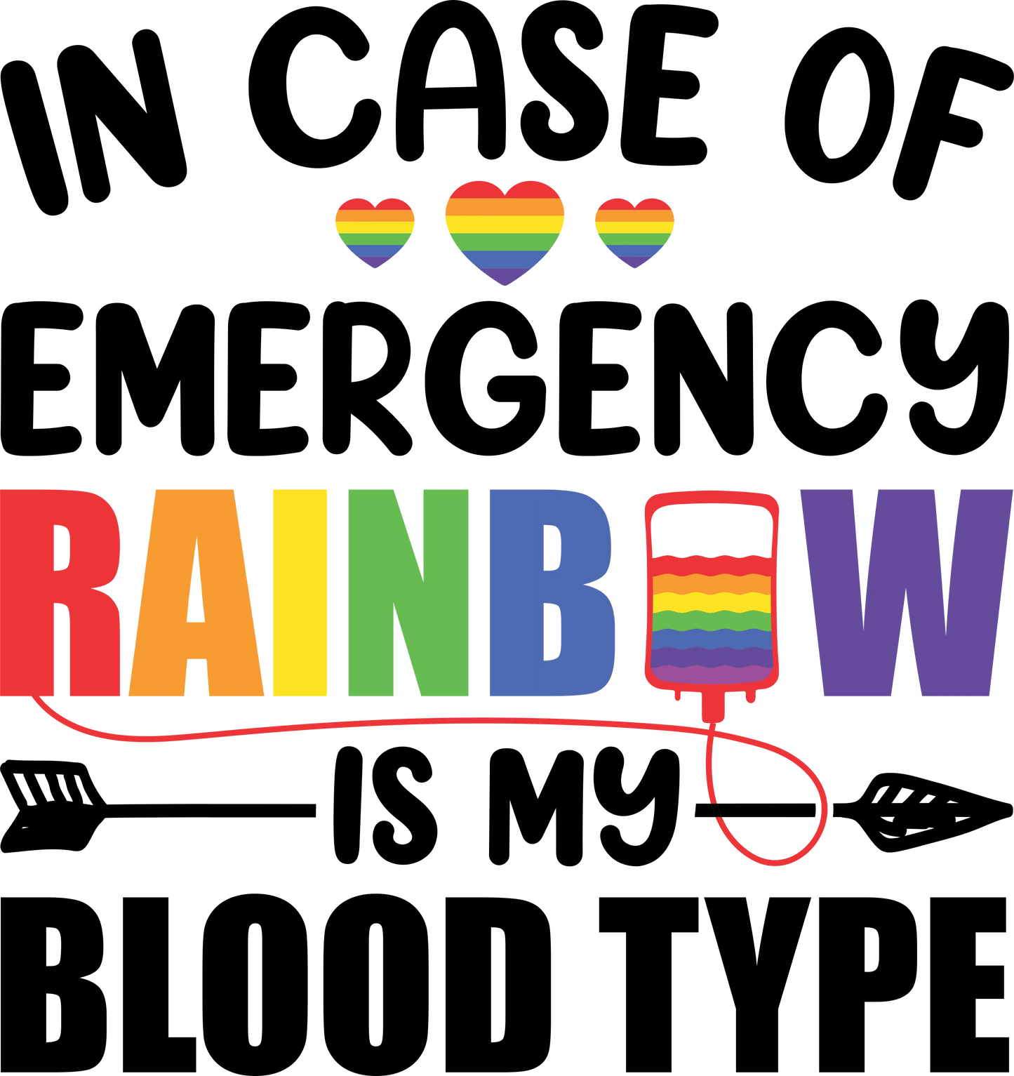 PM 18 - "Blood Type Rainbow" DTF Transfer, DTF Transfer, Apparel & Accessories, Ace DTF