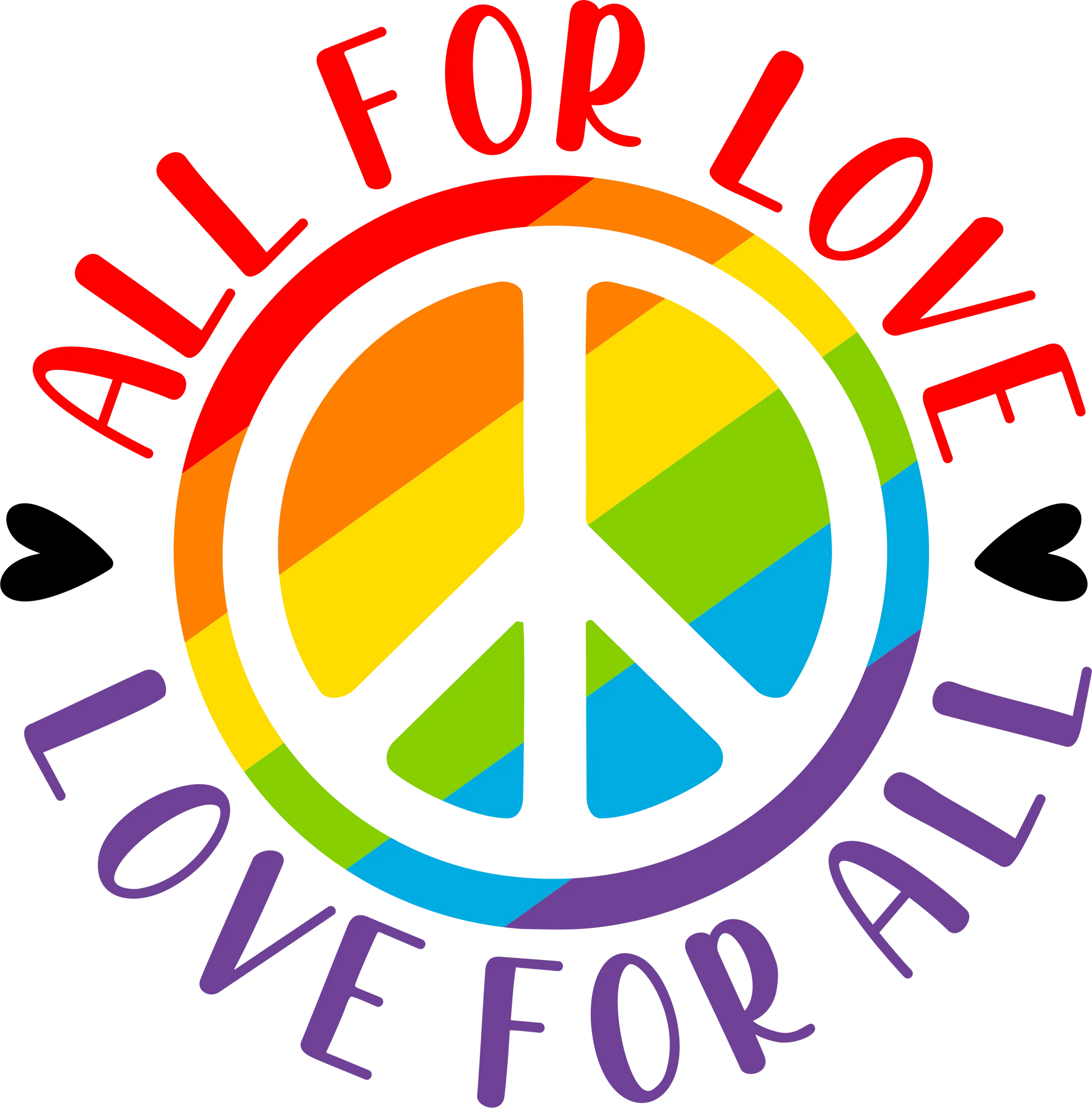 PM 1  - "All For Love, Love For All" DTF Transfer, DTF Transfer, Apparel & Accessories, Ace DTF