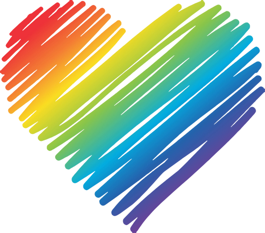 PM 6  - "Rainbow Scribble Heart" DTF Transfer, DTF Transfer, Apparel & Accessories, Ace DTF