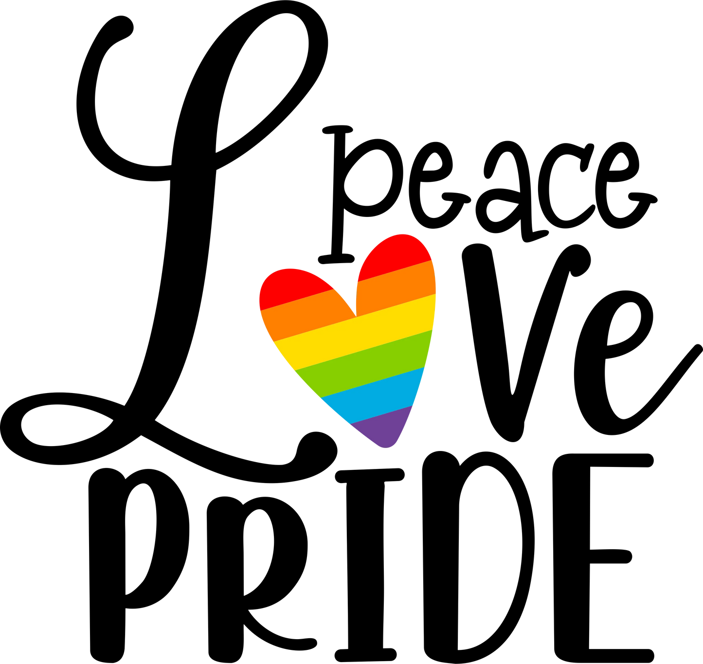 PM 7 - "Peace Love Pride" DTF Transfer