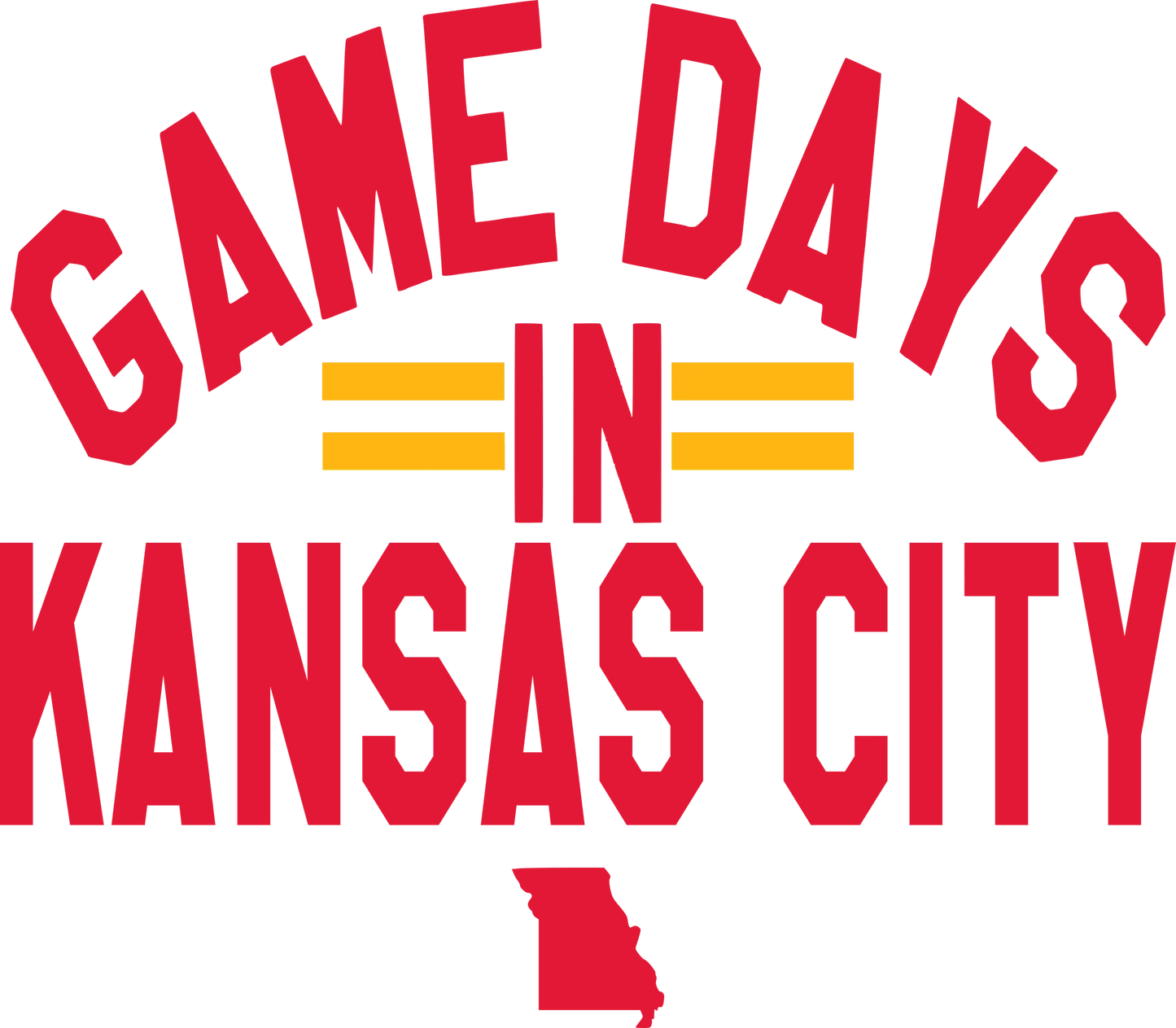 GD1 - Game Days in Kansas City DTF Transfer, DTF Transfer, Apparel & Accessories, Ace DTF