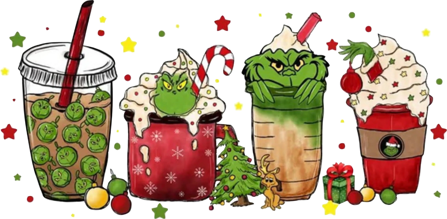 W22-10 -Grinch Drinks 1, DTF Transfer, Apparel & Accessories, Ace DTF