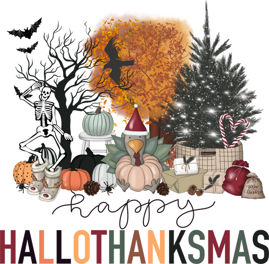 HTM2 - Vintage Hallowthanksmas, DTF Transfer, Apparel & Accessories, Ace DTF
