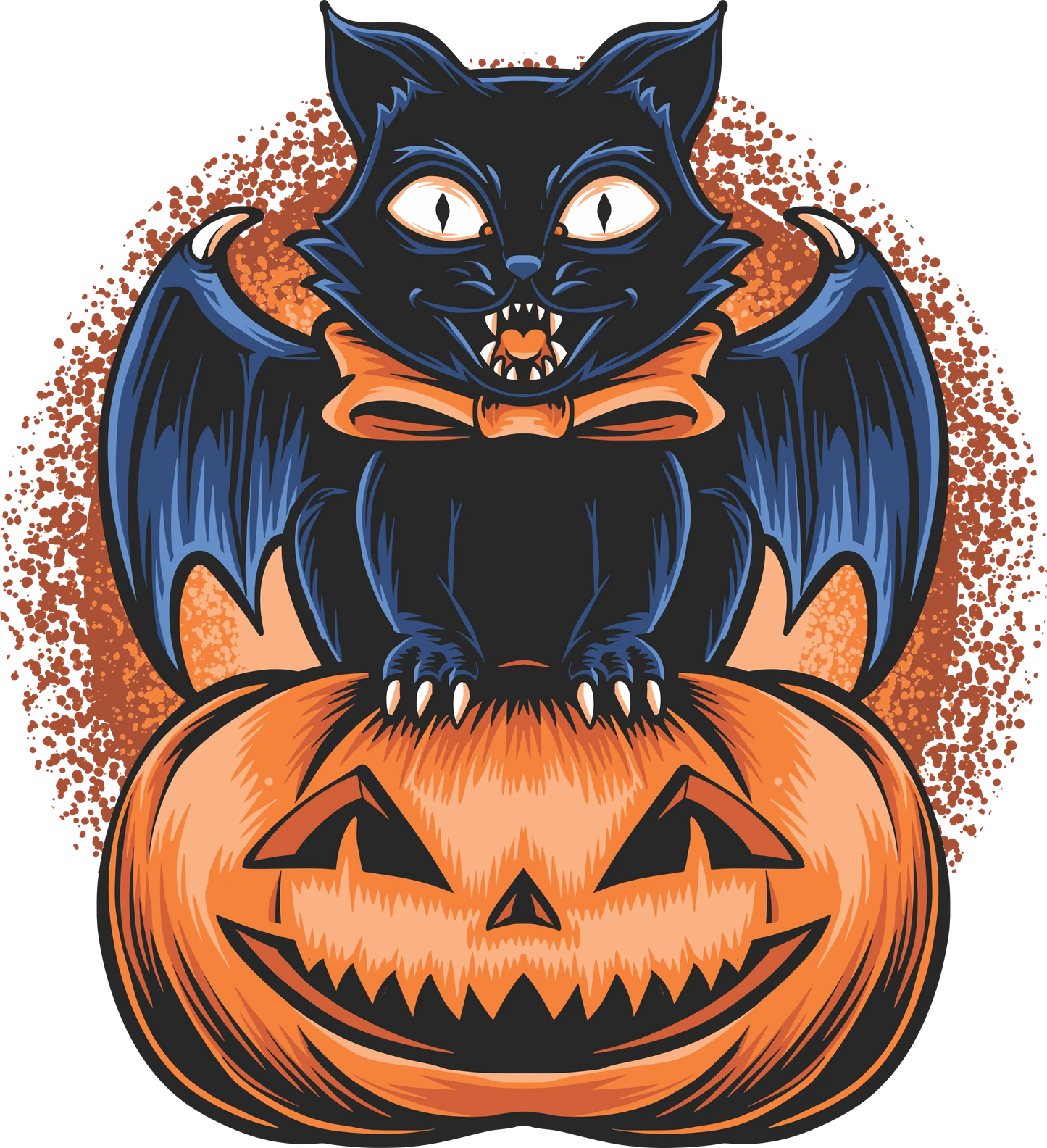 HW3 - Vampire Cat on Pumpkin, DTF Transfer, Apparel & Accessories, Ace DTF