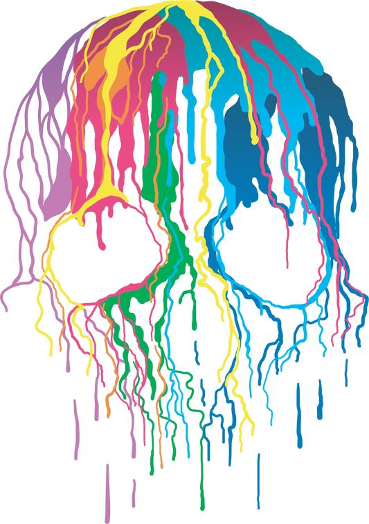 HW7 - Colorful Wax Skull, DTF Transfer, Apparel & Accessories, Ace DTF