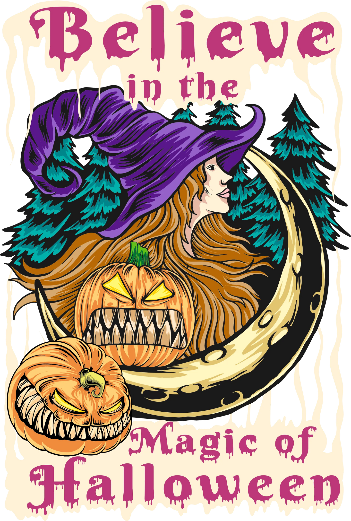 HW8 - Believe in the Magic of Halloween, DTF Transfer, Apparel & Accessories, Ace DTF