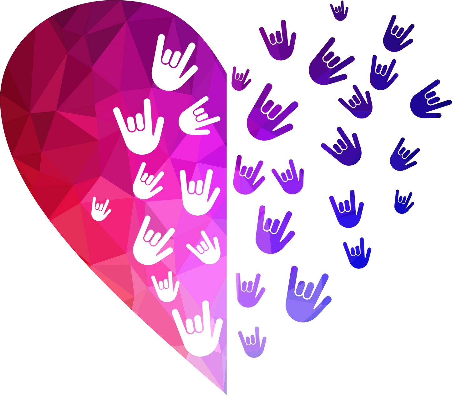 ASL2 - ILY Heart, DTF Transfer, Apparel & Accessories, Ace DTF
