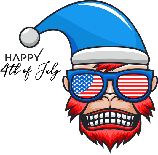 J8 - Silly USA Monkey DTF Transfer, DTF Transfer, Apparel & Accessories, Ace DTF