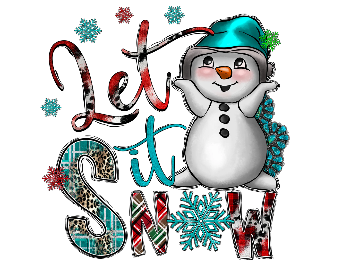 W22-4 -Let It Snow Snowman, DTF Transfer, Apparel & Accessories, Ace DTF
