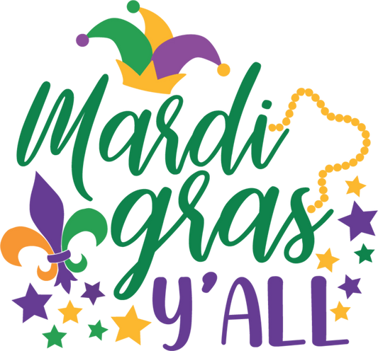 MG 6 - "Mardi Gras Y'all" DTF Transfer, DTF Transfer, Apparel & Accessories, Ace DTF