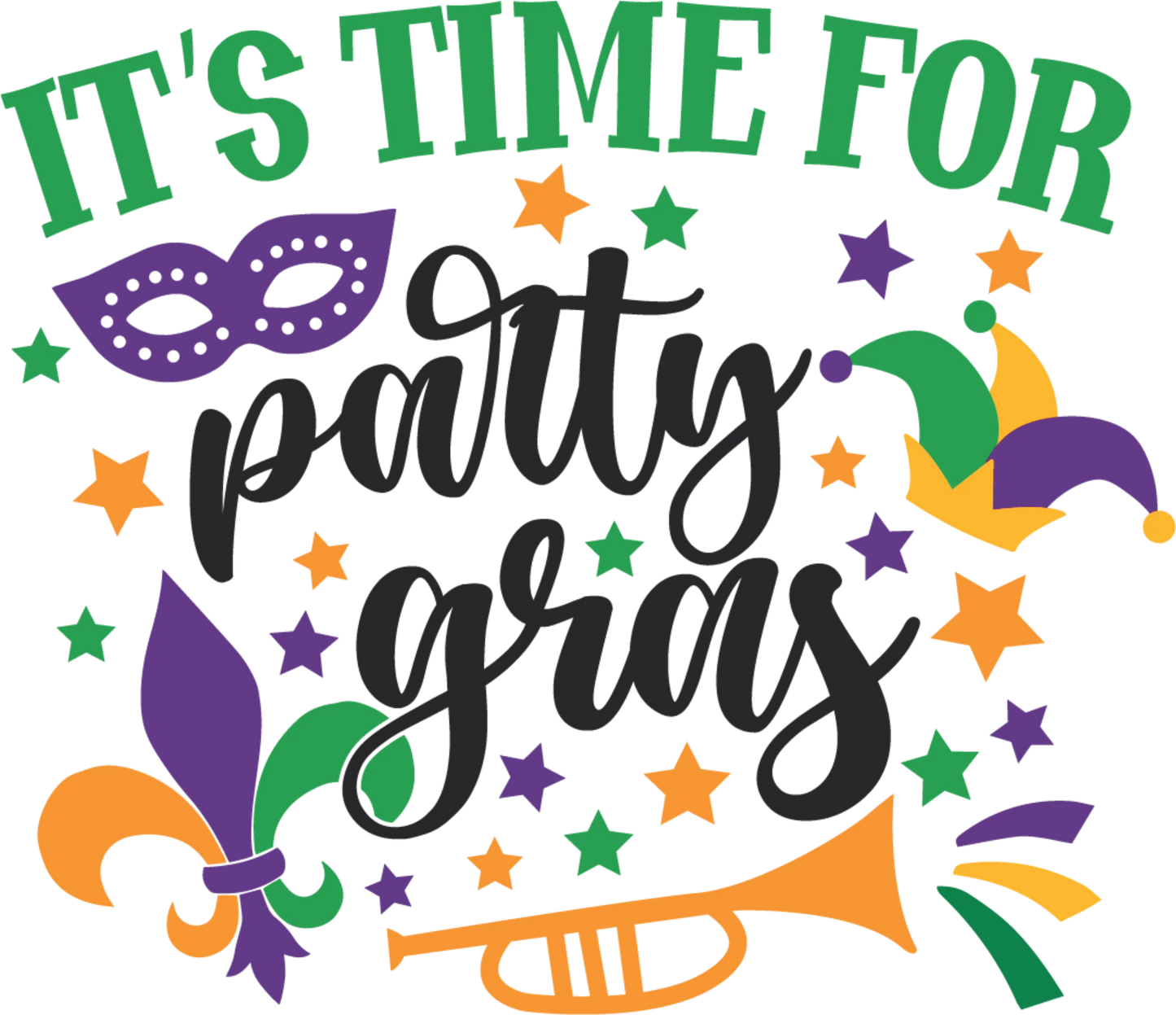 MG 7 - "Party Gras" DTF Transfer, DTF Transfer, Apparel & Accessories, Ace DTF