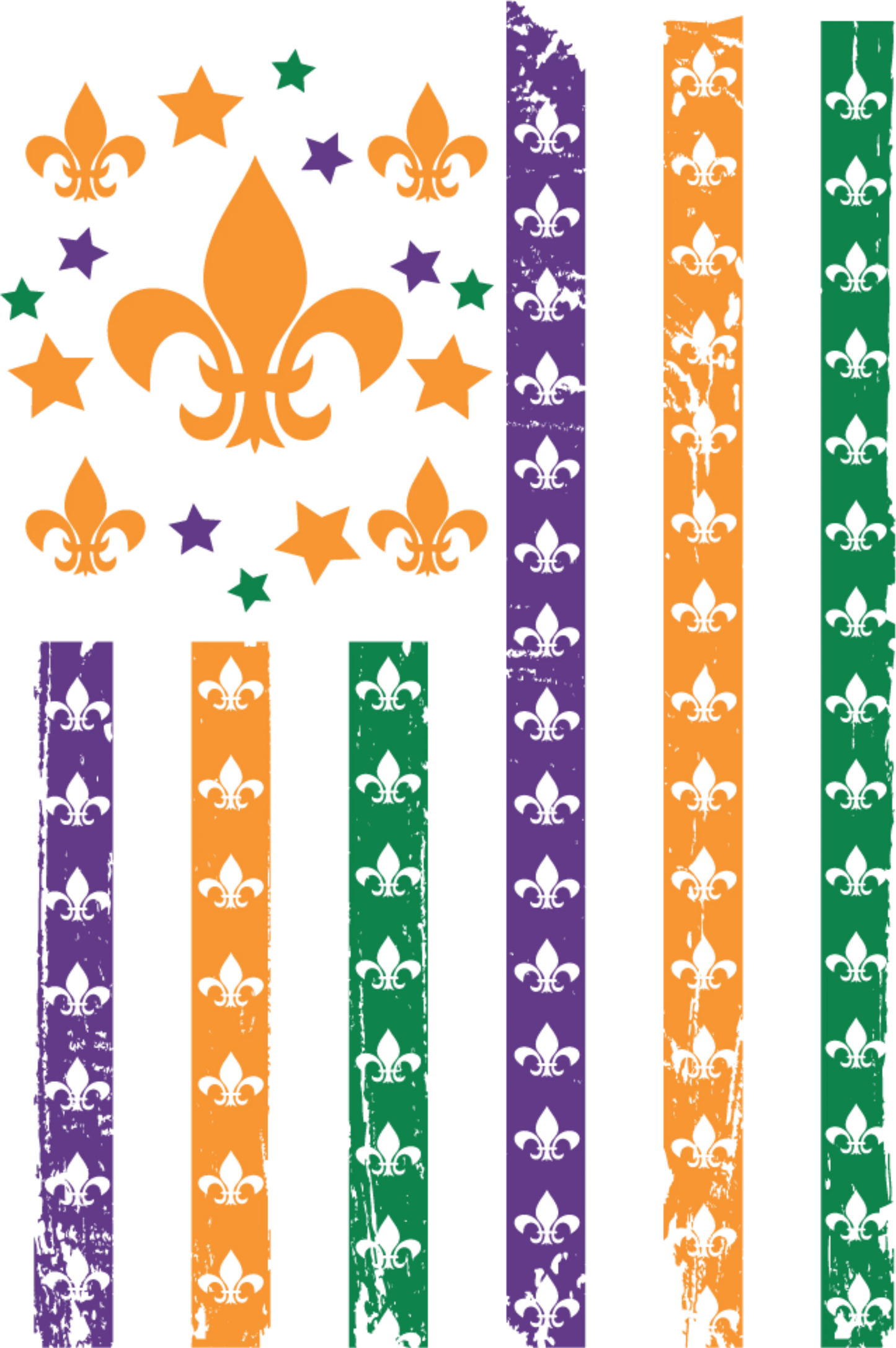 MG 8 - "Mardi Gras Flag" DTF Transfer, DTF Transfer, Apparel & Accessories, Ace DTF