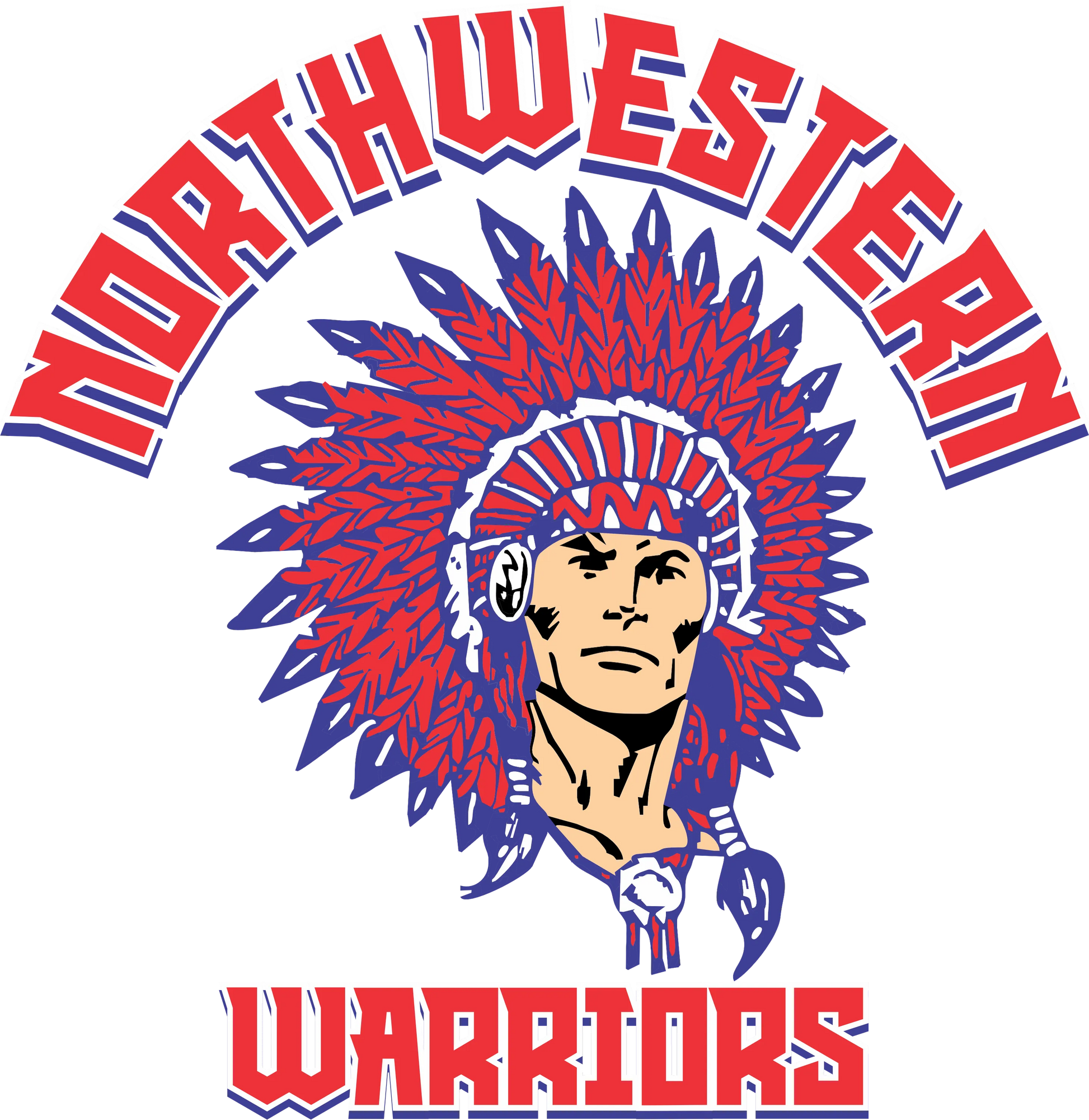 Northwestern Warriors w/ Words, DTF Transfer, Apparel & Accessories, Ace DTF