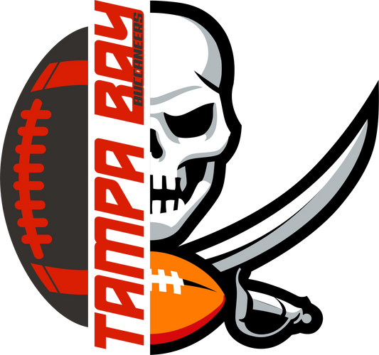 PO24-15  Tampa Bay Buccaneers w/ Half Logos, DTF Transfer, Apparel & Accessories, Ace DTF