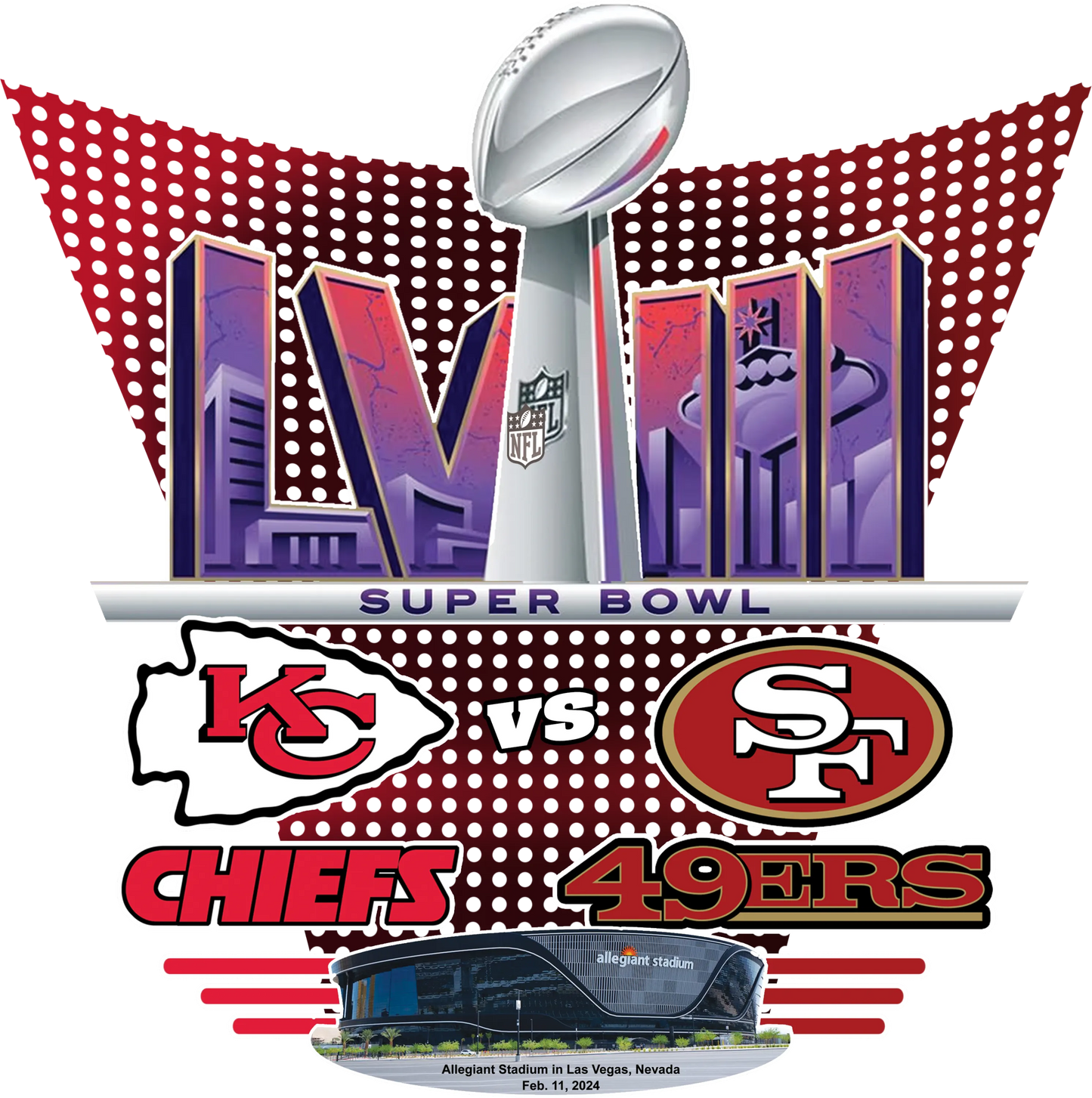 PO24-17 KC v 49ers Superbowl, DTF Transfer, Apparel & Accessories, Ace DTF