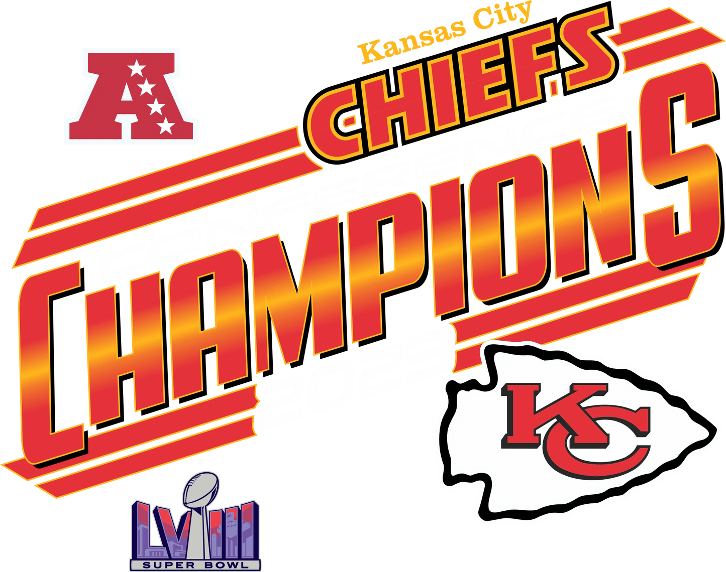 PO24-19 KC Conf Champions, DTF Transfer, Apparel & Accessories, Ace DTF