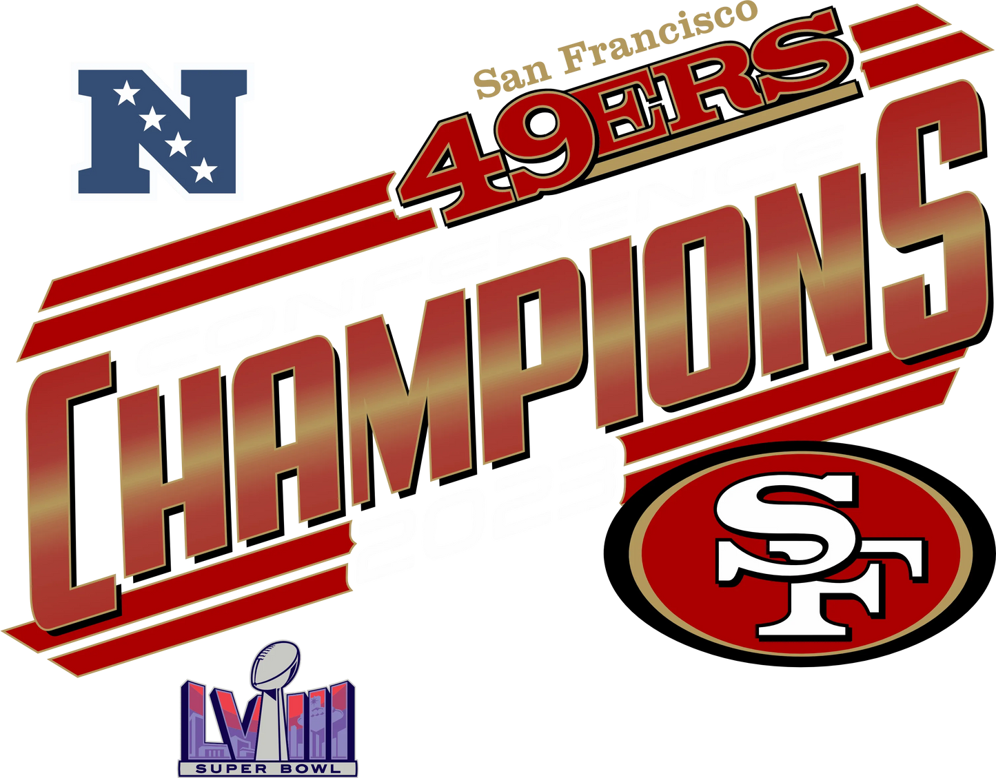 PO24-20 49ers Conf Champions, DTF Transfer, Apparel & Accessories, Ace DTF