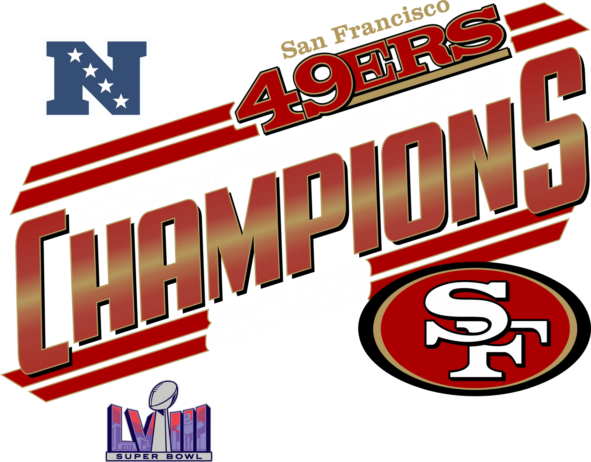 PO24-20  49ers Conf Champions, DTF Transfer, Apparel & Accessories, Ace DTF