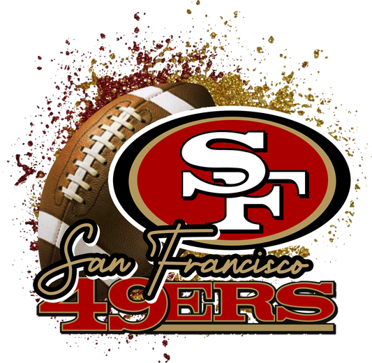 PO24-7  49ERS w/ Football, DTF Transfer, Apparel & Accessories, Ace DTF