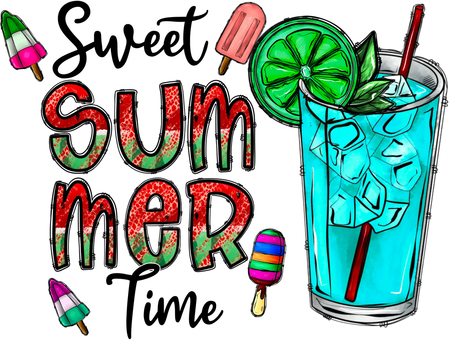 S7 - "Cool Sweet Summer Time" DTF Transfer, DTF Transfer, Apparel & Accessories, Ace DTF