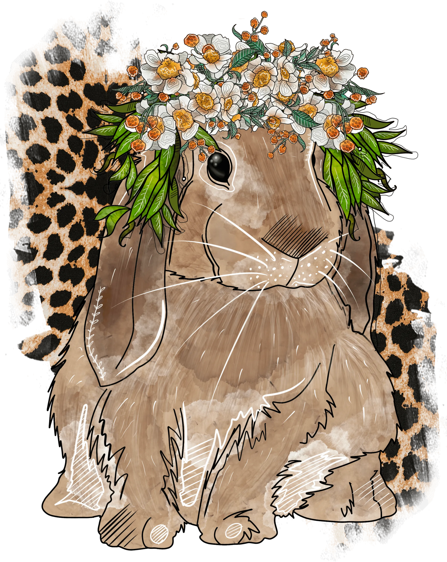 SEF 14 - "Rabbit With Leopard Pattern" DTF Transfer, DTF Transfer, Apparel & Accessories, Ace DTF