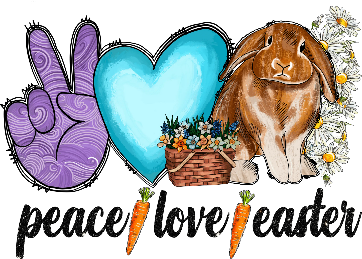 SEF 8 - "Peace love Easter" DTF Transfer, DTF Transfer, Apparel & Accessories, Ace DTF