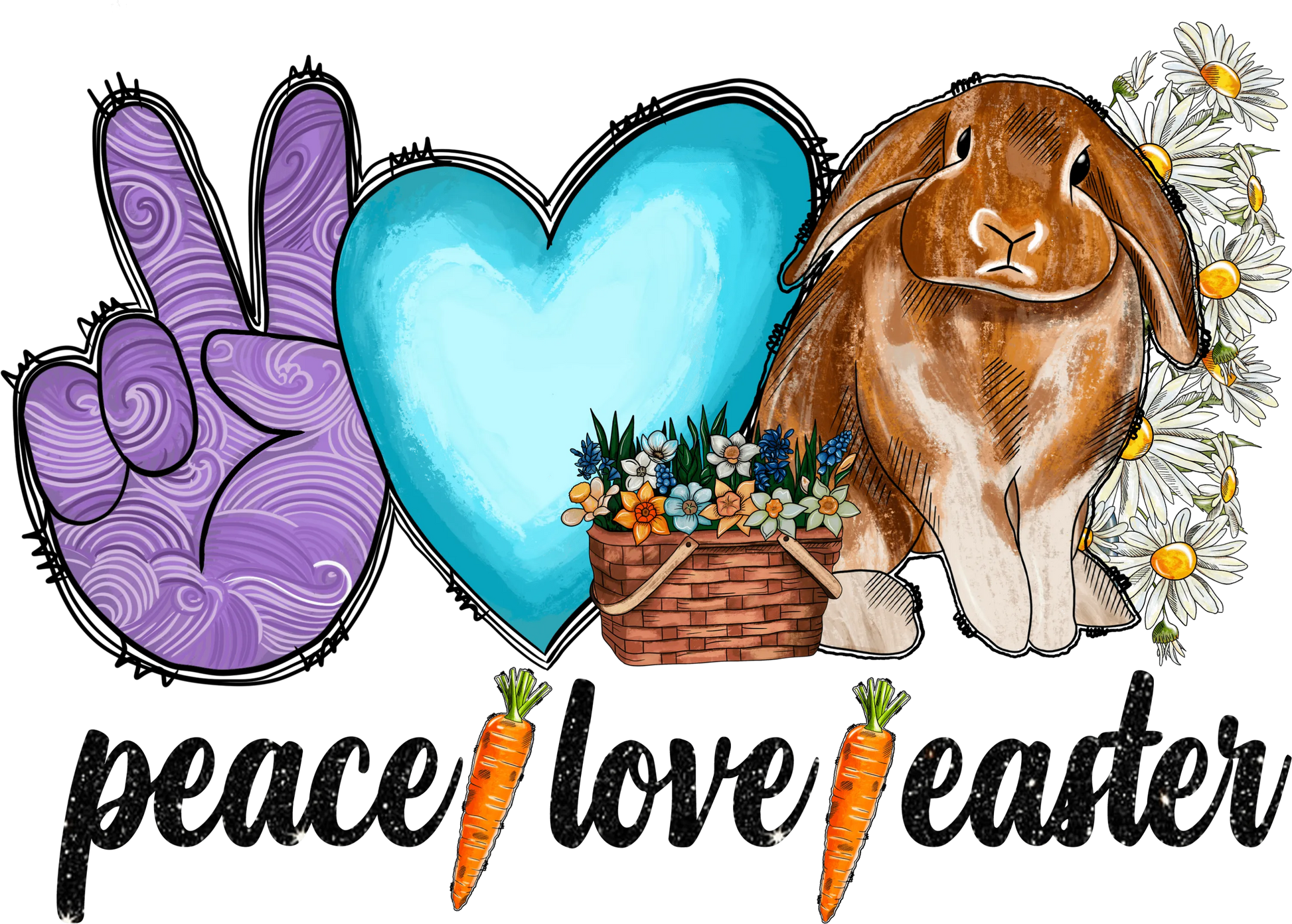 SEF 8  - "Peace love Easter" DTF Transfer, DTF Transfer, Apparel & Accessories, Ace DTF