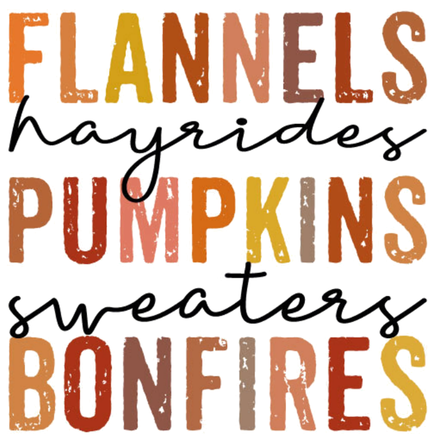 TA4 Flannels Pumpkins Bonfires, DTF Transfer, Apparel & Accessories, Ace DTF