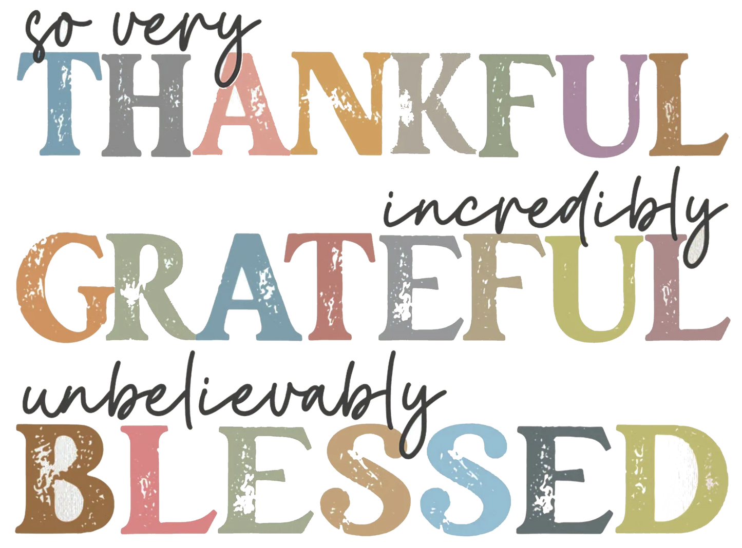 TA9 Thankful Grateful Blessed, DTF Transfer, Apparel & Accessories, Ace DTF