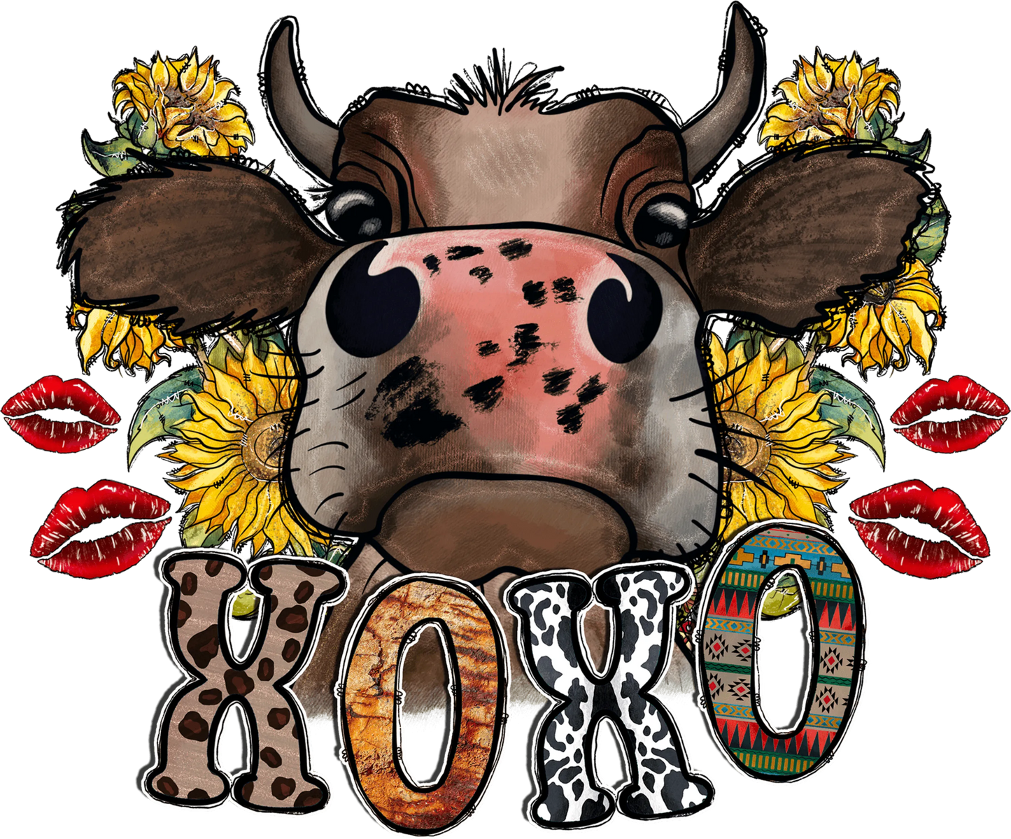 V30 - "Cow XOXO" DTF Transfer