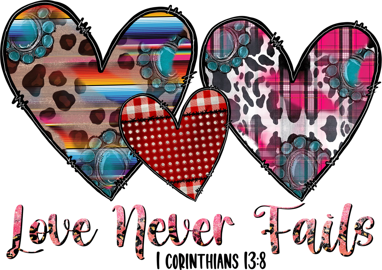 V35 - "Love Never Fails Country" DTF Transfer