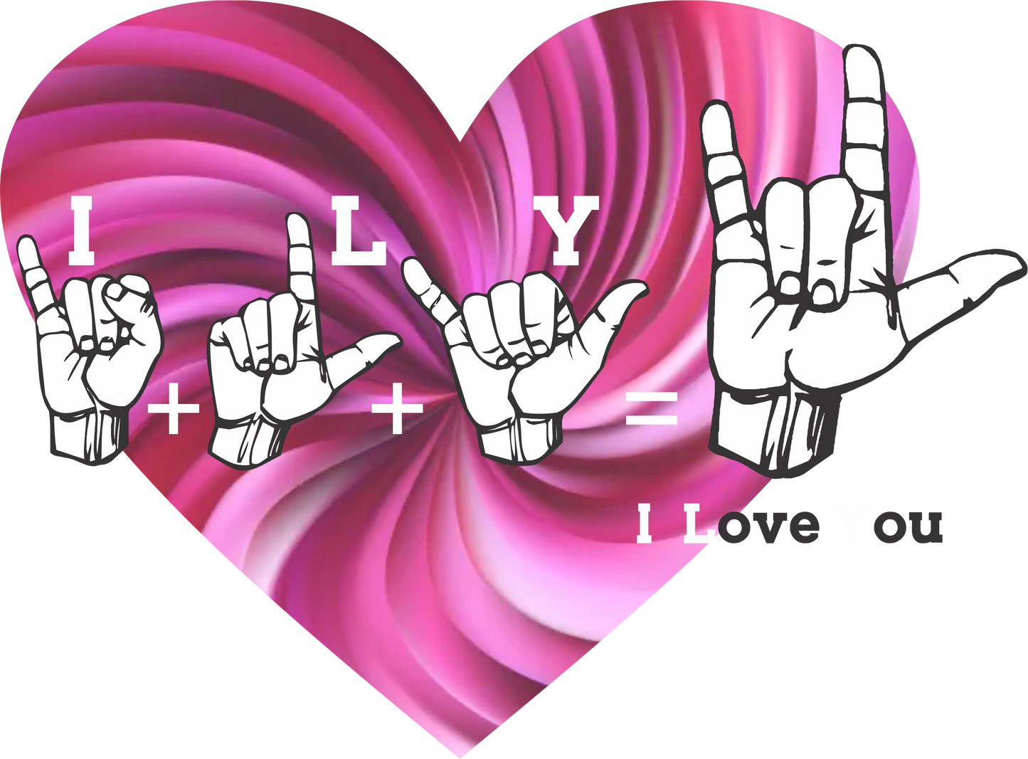 V36 - "I Love You Hand Math" DTF Transfer