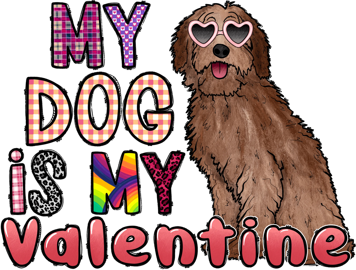 V37 - "Valentine Dog" DTF Transfer